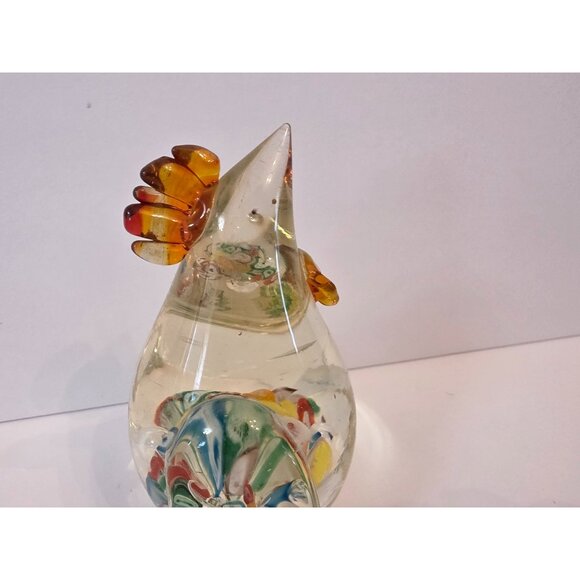 Handcrafted Murano Glass Rooster Figurine Paperweight Millifiore - Picture 2 of 8